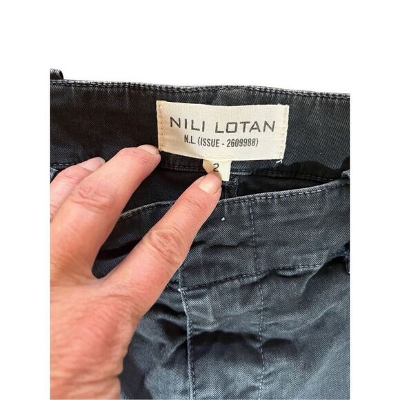 Nili Lotan Stretch Cotton Carbon Gray Cargo Jenna Ankle Pants Trouser Size 2 - Picture 10 of 16